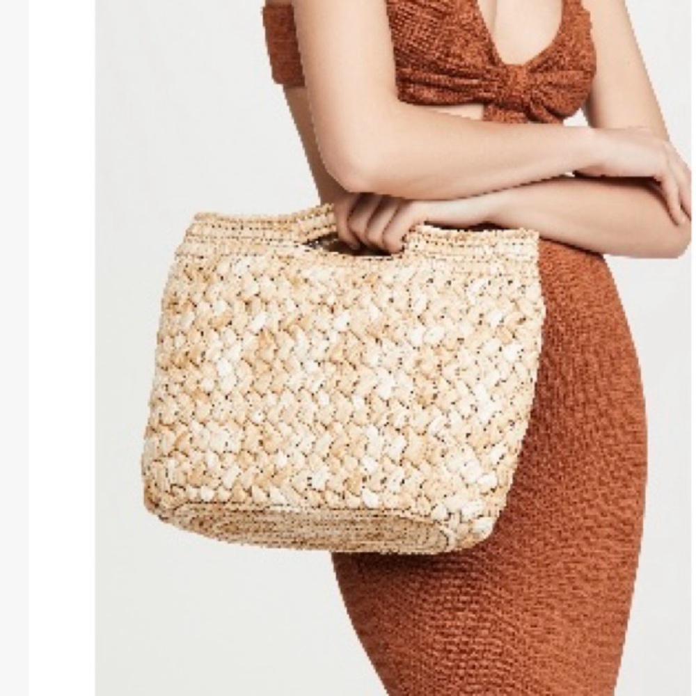 Caterina Bertini Woven Raffia Tote Bag